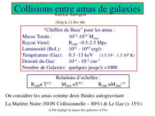 Collisions entre amas de galaxies