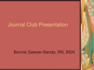 Journal Club Presentation