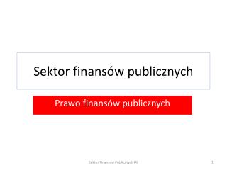 Sektor finansów publicznych