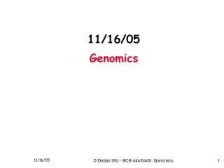 11/16/05 Genomics