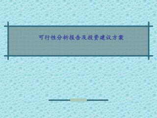 可行性分析报告及投资建议方案