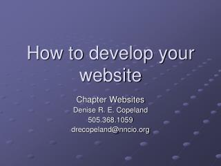 How to develop your website