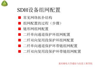 SDH 设备组网配置