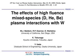 The effects of high fluence mixed-species (D, He, Be) plasma interactions with W