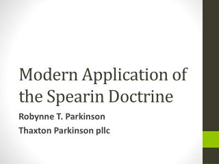 Modern Application of the Spearin Doctrine