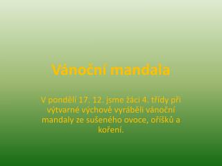 Vánoční mandala