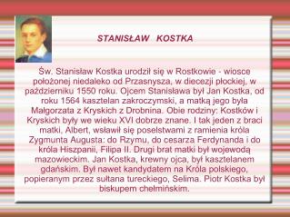 STANISŁAW KOSTKA