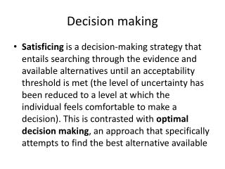 Decision making