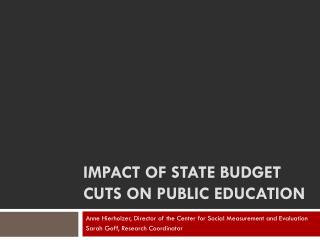 Impact of state budget cuts on public education