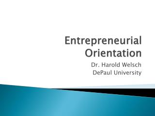 Entrepreneurial Orientation