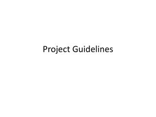 Project Guidelines