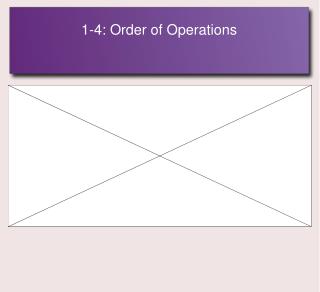 1-4: Order of Operations