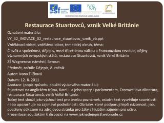 Restaurace Stuartovců, vznik Velké Británie