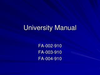 University Manual