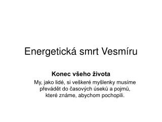 Energetická smrt Vesmíru