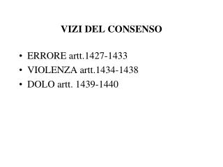 VIZI DEL CONSENSO