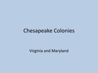 Chesapeake Colonies