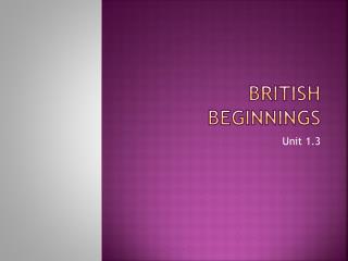 British Beginnings