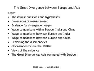 The Great Divergence between Europe and Asia