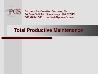 Total Productive Maintenance