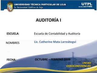 ESCUELA :	 Escuela de Contabilidad y Auditoría