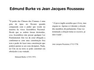 Edmund Burke vs Jean Jacques Rousseau