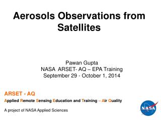 Aerosols Observations from Satellites