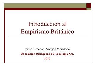 Introducción al Empirismo Británico