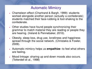 Automatic Mimicry