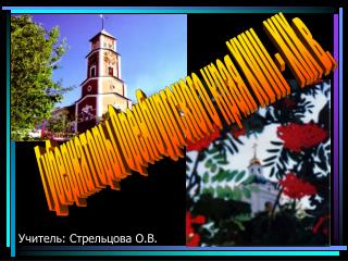 Учитель: Стрельцова О.В.