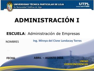 ESCUELA : Administración de Empresas