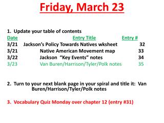 Friday, March 23