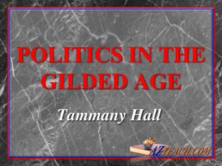 POLITICS IN THE GILDED AGE