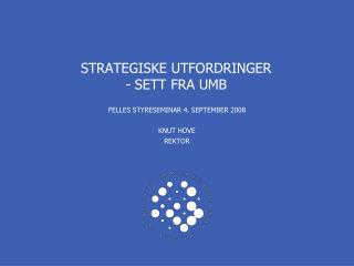 STRATEGISKE UTFORDRINGER - SETT FRA UMB