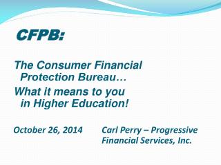 CFPB: