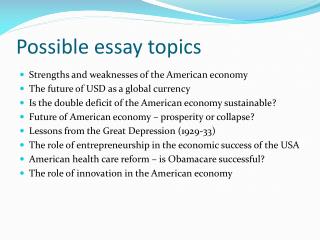 Possible essay topics