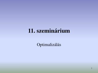 11. szeminárium