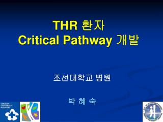 THR 환자 Critical Pathway 개발