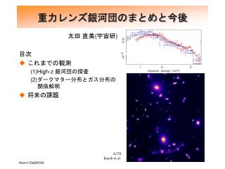 重力レンズ銀河団のまとめと今後