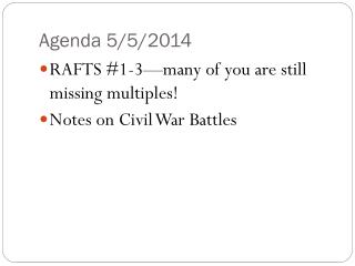 Agenda 5/5/2014