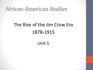 African-American Studies