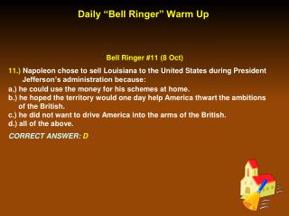 Daily “Bell Ringer” Warm Up