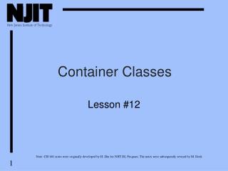 Container Classes