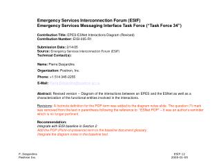 Emergency Services Interconnection Forum (ESIF)