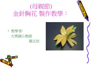 ( 母親節 ) 金針胸花 製作教學：