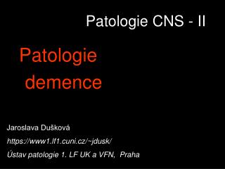 Patologie CNS - II