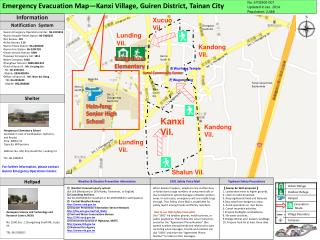 Emergency Evacuation Map—Kanxi Village, Guiren District, Tainan City