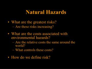Natural Hazards