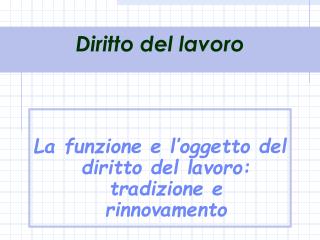 Diritto del lavoro