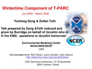 Wintertime Component of T-PARC Jan 2009 – March 2009